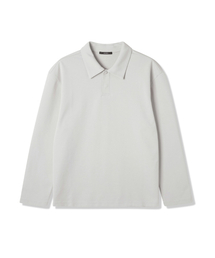 男性カラー ネック 長袖Tシャツ (LT-BEIGE) (HBRLT10)