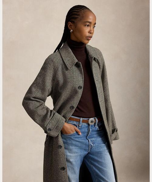 POLO RALPH LAUREN（ポロ ラルフ ローレン）の「ウールブレンド ヘリンボーン バルマカーン コート（その他アウター・レディース・ブラック系1・XS/M/S）」の8枚目の写真