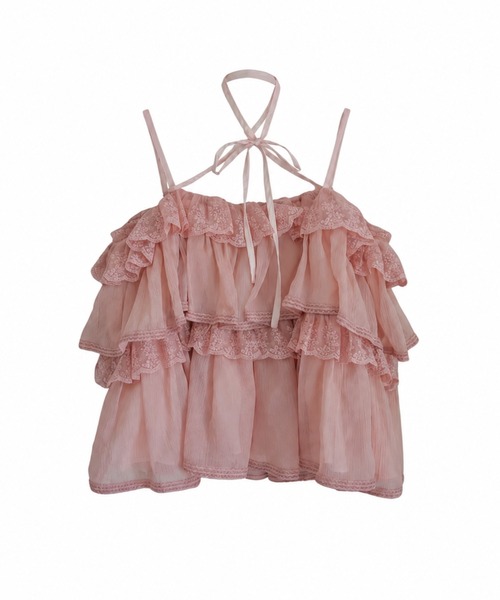 umm.clair(ウムクレール)の「Tiered lace lame bustier(その他トップス・レディース・ピンク・FREE)」の6枚目の写真