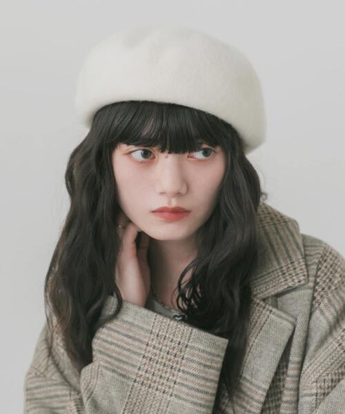 SMELLY(スメリー)の「シンプルバスクベレー(ハンチング/ベレー帽・レディース・グレー/アイボリー/ブラック・-)」の18枚目の写真