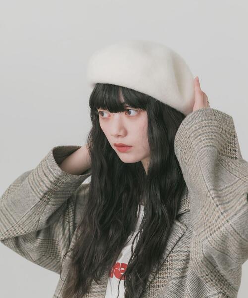 SMELLY(スメリー)の「シンプルバスクベレー(ハンチング/ベレー帽・レディース・グレー/アイボリー/ブラック・-)」の19枚目の写真
