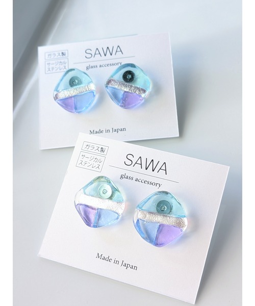 tone(トーン)の「【sawa】3色イヤリング(MA)(イヤリング・レディース・ブルー系その他・FREE)」の4枚目の写真