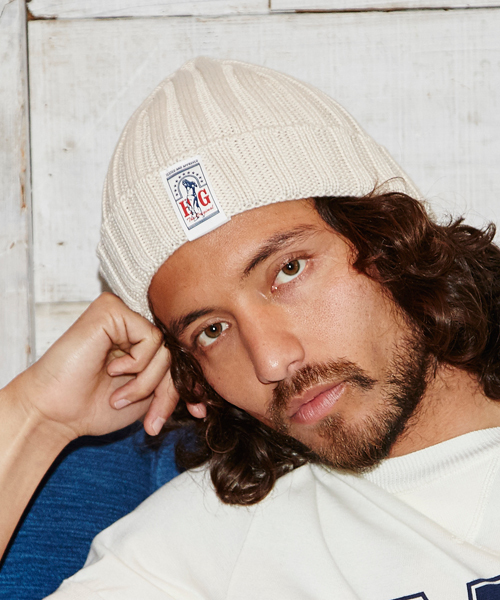 HYSTERIC GLAMOUR(ヒステリックグラマー)の「LOW GAUGE RIB KNIT ワッチキャップ(ニットキャップ/ビーニー・レディース・ベージュ/インディゴブルー/レッド/カーキ/ネイビー/チャコールグレー/ブラック・FREE)」の4枚目の写真