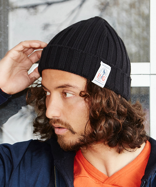 HYSTERIC GLAMOUR(ヒステリックグラマー)の「LOW GAUGE RIB KNIT ワッチキャップ(ニットキャップ/ビーニー・レディース・ベージュ/インディゴブルー/レッド/カーキ/ネイビー/チャコールグレー/ブラック・FREE)」の2枚目の写真