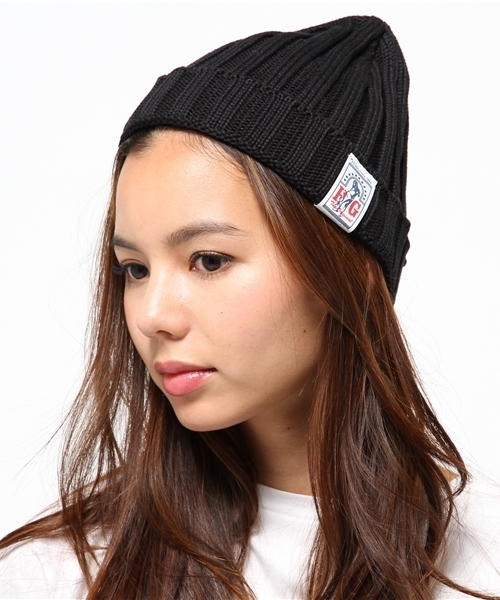 HYSTERIC GLAMOUR(ヒステリックグラマー)の「LOW GAUGE RIB KNIT ワッチキャップ(ニットキャップ/ビーニー・レディース・ベージュ/インディゴブルー/レッド/カーキ/ネイビー/チャコールグレー/ブラック・FREE)」の8枚目の写真