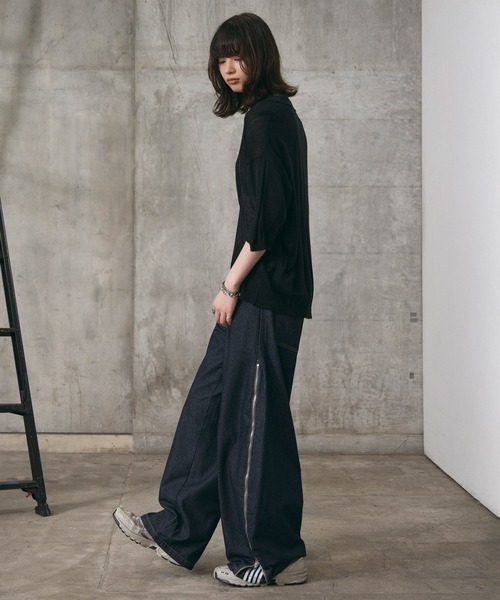 Confirm(コンファーム)の「エンボス スキッパーニットポロシャツ メンズ レディース ユニセックス(ニット/セーター・メンズ・ブラック/イエロー/ネイビー・L/M)」の22枚目の写真
