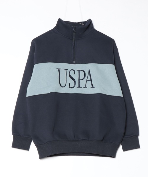 U.S. POLO ASSN.(ユーエスポロアッスン)の「U.S. POLO ASSN./ユーエスポロアッスン ハーフジップ ハイネックプルオーバースウェット(スウェット・レディース・ネイビー/ボルドー・M/S)」の1枚目の写真