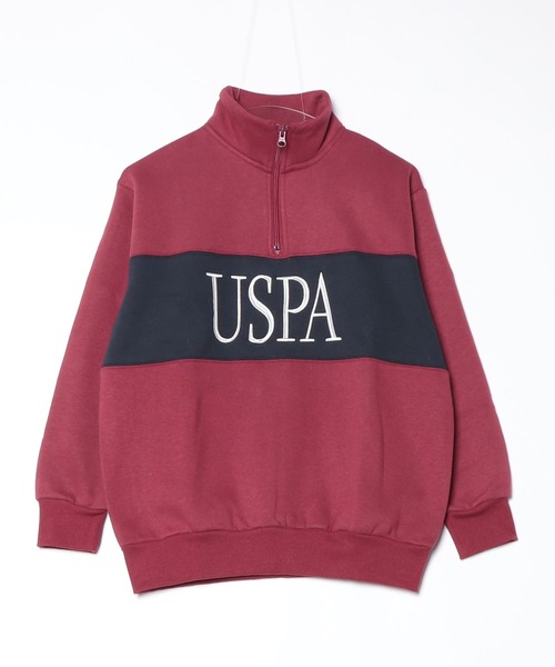 U.S. POLO ASSN.(ユーエスポロアッスン)の「U.S. POLO ASSN./ユーエスポロアッスン ハーフジップ ハイネックプルオーバースウェット(スウェット・レディース・ネイビー/ボルドー・M/S)」の2枚目の写真