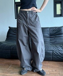 【下半身華奢見え】コットン ワイド バルーン パンツ