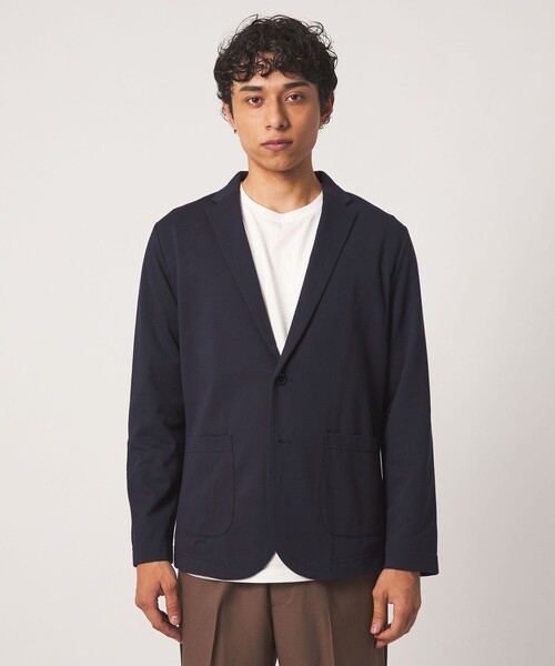 A DAY IN THE LIFE UNITED ARROWS(アデイインザライフユナイテッドアローズ)の「シルケット ジャガード ポンチ カーディガンジャケット<A DAY IN THE LIFE>(カーディガン/ボレロ・メンズ・ネイビー/ダークグレー・M/L/S)」の4枚目の写真