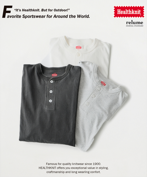 Healthknit(ヘルスニット)の「Healthknit / ヘルスニット 別注 ヘンリーネック ロンT(Tシャツ/カットソー・メンズ・ホワイト/ブラック系その他/グレー・X-LARGE/MEDIUM/SMALL/LARGE)」の15枚目の写真