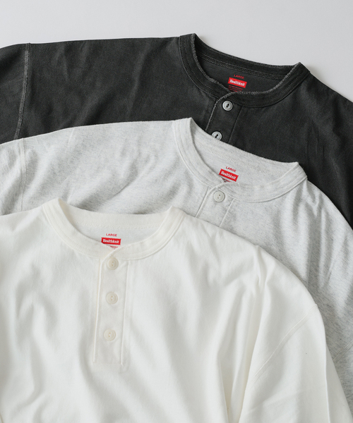 Healthknit(ヘルスニット)の「Healthknit / ヘルスニット 別注 ヘンリーネック ロンT(Tシャツ/カットソー・メンズ・ホワイト/ブラック系その他/グレー・X-LARGE/MEDIUM/SMALL/LARGE)」の16枚目の写真