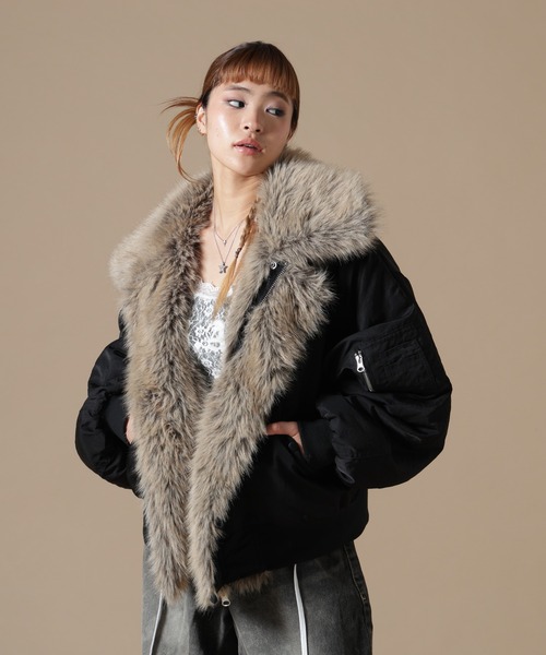 DANKE SCHON(ダンケシェーン)の「DankeSchon/ダンケシェーン/REVERSIBLE FUR COLLAR N2B(ミリタリージャケット・メンズ・ブラック/カーキ・M/L)」の7枚目の写真
