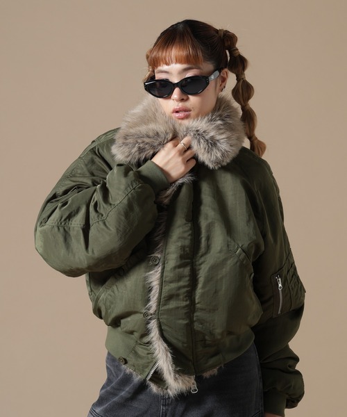 DANKE SCHON(ダンケシェーン)の「DankeSchon/ダンケシェーン/REVERSIBLE FUR COLLAR N2B(ミリタリージャケット・メンズ・ブラック/カーキ・M/L)」の16枚目の写真