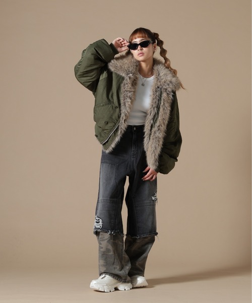 DANKE SCHON(ダンケシェーン)の「DankeSchon/ダンケシェーン/REVERSIBLE FUR COLLAR N2B(ミリタリージャケット・メンズ・ブラック/カーキ・M/L)」の20枚目の写真