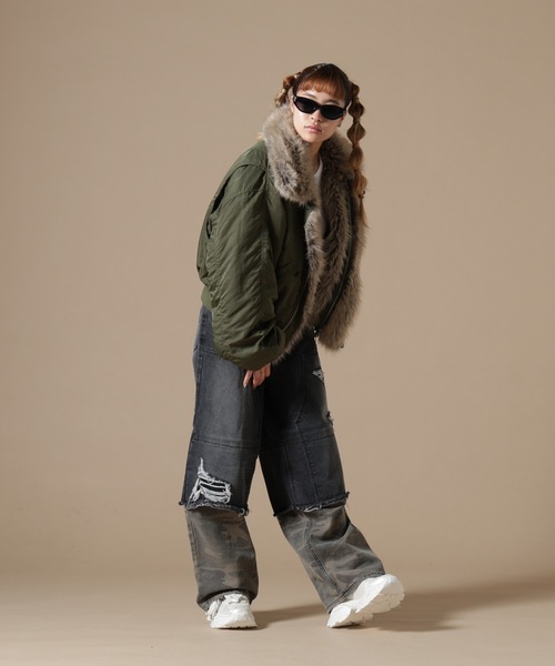 DANKE SCHON(ダンケシェーン)の「DankeSchon/ダンケシェーン/REVERSIBLE FUR COLLAR N2B(ミリタリージャケット・メンズ・ブラック/カーキ・M/L)」の21枚目の写真