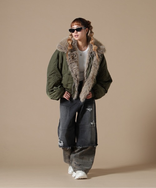 DANKE SCHON(ダンケシェーン)の「DankeSchon/ダンケシェーン/REVERSIBLE FUR COLLAR N2B(ミリタリージャケット・メンズ・ブラック/カーキ・M/L)」の22枚目の写真