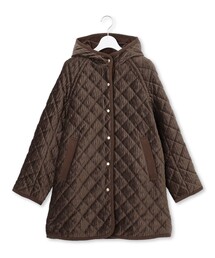 ベロアキルトフーディコート