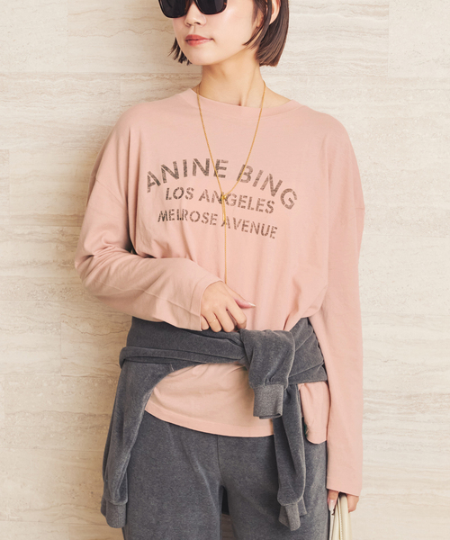 plage(プラージュ)の「ANINE BING / アニービン IVAN L SL PARIS トップス(Tシャツ/カットソー・レディース・ピンク・FREE)」の1枚目の写真