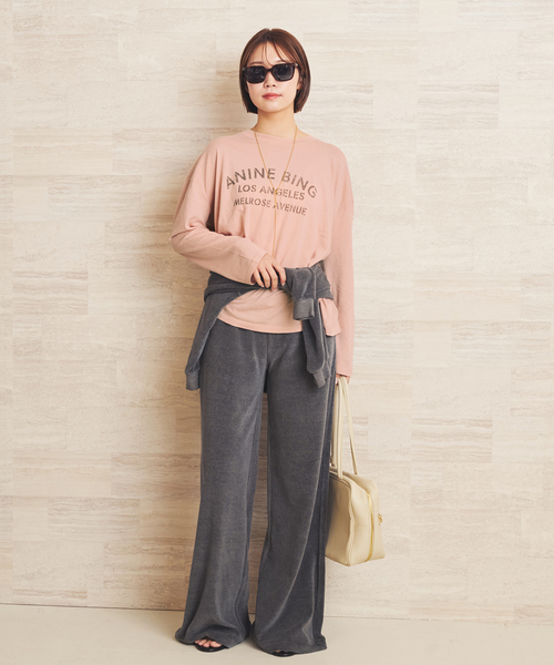 plage(プラージュ)の「ANINE BING / アニービン IVAN L SL PARIS トップス(Tシャツ/カットソー・レディース・ピンク・FREE)」の2枚目の写真