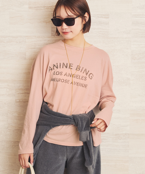 plage(プラージュ)の「ANINE BING / アニービン IVAN L SL PARIS トップス(Tシャツ/カットソー・レディース・ピンク・FREE)」の6枚目の写真