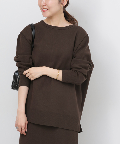 JOURNAL STANDARD relume（ジャーナルスタンダード　レリューム）の「《WEB限定追加》ウォッシャブルミラノリブプルオーバー（ニット/セーター・レディース・チャコールグレー/ブラック/ブラウン・FREE）」の3枚目の写真