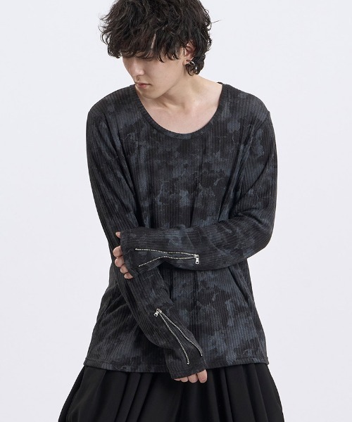 NO ID.(ノーアイディ)の「mlt5866- ZIPスリーブU-N-PO カットソー(859006-584T)(Tシャツ/カットソー・メンズ・ホワイト/ブラック・2/1)」の12枚目の写真