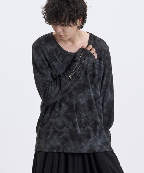 NO ID.(ノーアイディ)の「mlt5866- ZIPスリーブU-N-PO カットソー(859006-584T)(Tシャツ/カットソー・メンズ・ホワイト/ブラック・2/1)」の13枚目の写真