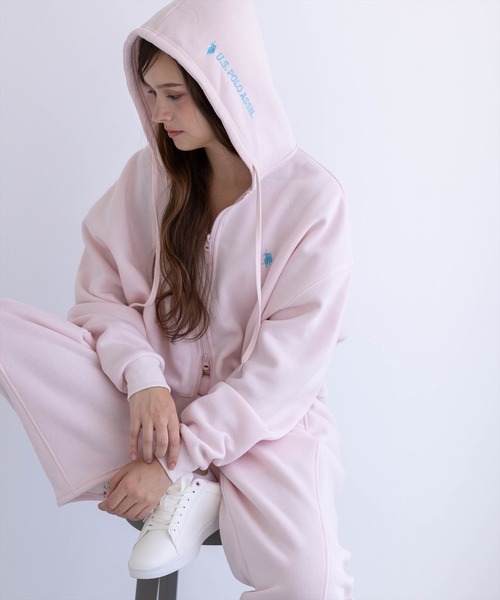 U.S. POLO ASSN.（ユーエスポロアッスン）の「【U.S. POLO ASSN.】clear 別注 裏起毛スウェットジップパーカー(セット可)（パーカー・レディース・ブラック/ピンク/グレー・F）」の3枚目の写真