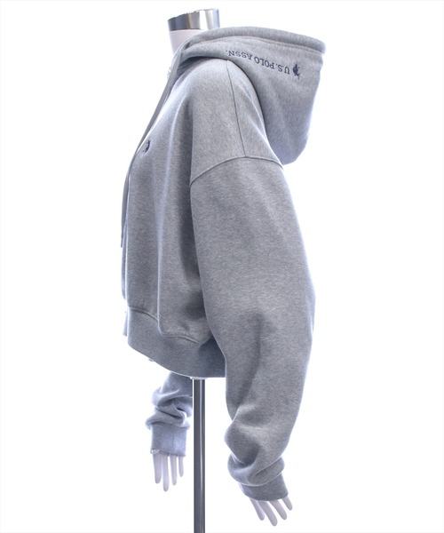 U.S. POLO ASSN.（ユーエスポロアッスン）の「【U.S. POLO ASSN.】clear 別注 裏起毛スウェットジップパーカー(セット可)（パーカー・レディース・ブラック/ピンク/グレー・F）」の5枚目の写真