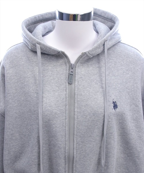 U.S. POLO ASSN.（ユーエスポロアッスン）の「【U.S. POLO ASSN.】clear 別注 裏起毛スウェットジップパーカー(セット可)（パーカー・レディース・ブラック/ピンク/グレー・F）」の9枚目の写真