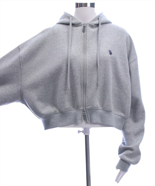 U.S. POLO ASSN.（ユーエスポロアッスン）の「【U.S. POLO ASSN.】clear 別注 裏起毛スウェットジップパーカー(セット可)（パーカー・レディース・ブラック/ピンク/グレー・F）」の8枚目の写真