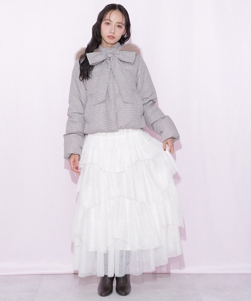JILL by JILL STUART(ジルバイジルスチュアート)の「ボリュームティアードチュールスカート(スカート・レディース・ブラック/ホワイト/ピンク・FREE)」の2枚目の写真