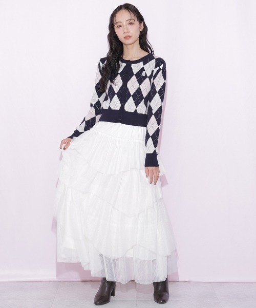 JILL by JILL STUART(ジルバイジルスチュアート)の「ボリュームティアードチュールスカート(スカート・レディース・ブラック/ホワイト/ピンク・FREE)」の4枚目の写真