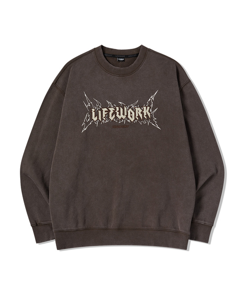 LIFE WORK(ライフワーク)の「ヴィンテージ SNOU クラックスウェット(スウェット・レディース・チャコールグレー/ブラウン/グレー・MEDIUM/LARGE)」の1枚目の写真