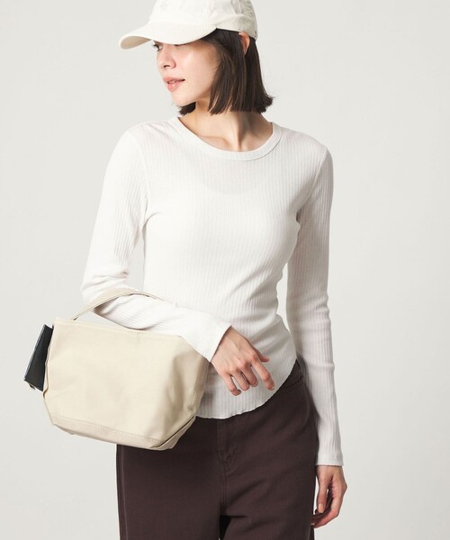 john masters UNITED ARROWS（ジョンマスターユナイテッドアローズ）の「＜john masters UNITED ARROWS＞ファブリックコスメ モイスチャーリブクルーネックロングスリーブプルオーバー（Tシャツ/カットソー・レディース・ブラウン/ブラック/ホワイト・FREE）」の2枚目の写真
