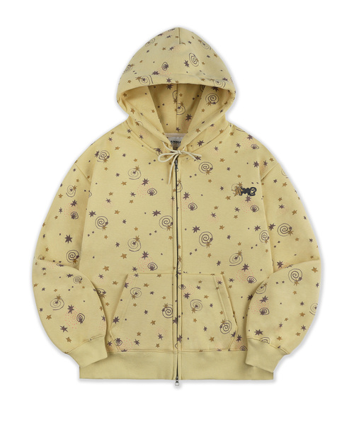 ambler(エムブラー)の「CURLY STAR 刺繍ジップアップパーカー ジップアップジャケット AZIP902 (イエロー)(パーカー・レディース・イエロー・MEDIUM/SMALL)」の1枚目の写真