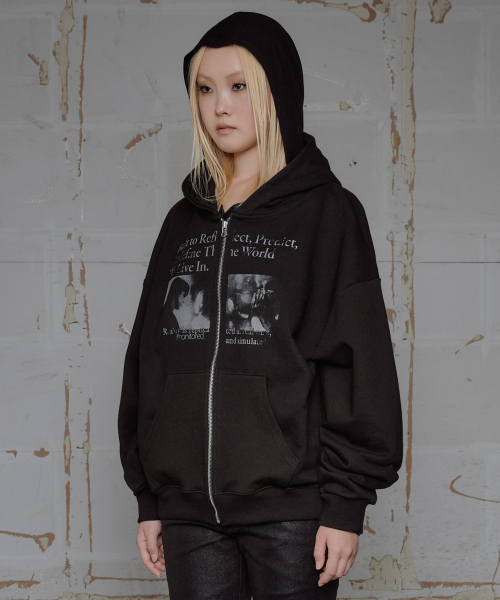 ROCKCAKE（ロックケーキ）の「World Graphic ジップアップフーディー - ブラック（パーカー・レディース・その他・SMALL/MEDIUM）」の3枚目の写真