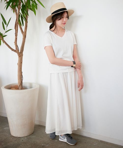 VIS（ビス）の「ＵＳＡコットンＶネックＴシャツ（Tシャツ/カットソー・レディース・ネイビー/グレー/ホワイト/ブラウン系その他/グリーン系その他・LARGE/MEDIUM）」の22枚目の写真