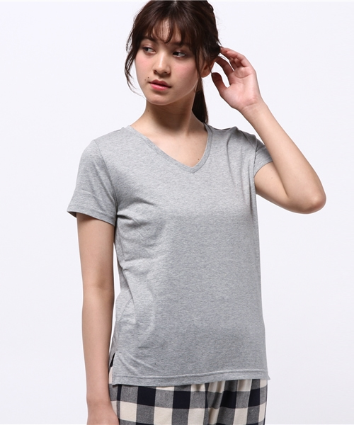 VIS（ビス）の「ＵＳＡコットンＶネックＴシャツ（Tシャツ/カットソー・レディース・ネイビー/グレー/ホワイト/ブラウン系その他/グリーン系その他・LARGE/MEDIUM）」の16枚目の写真