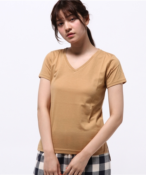 VIS（ビス）の「ＵＳＡコットンＶネックＴシャツ（Tシャツ/カットソー・レディース・ネイビー/グレー/ホワイト/ブラウン系その他/グリーン系その他・LARGE/MEDIUM）」の17枚目の写真