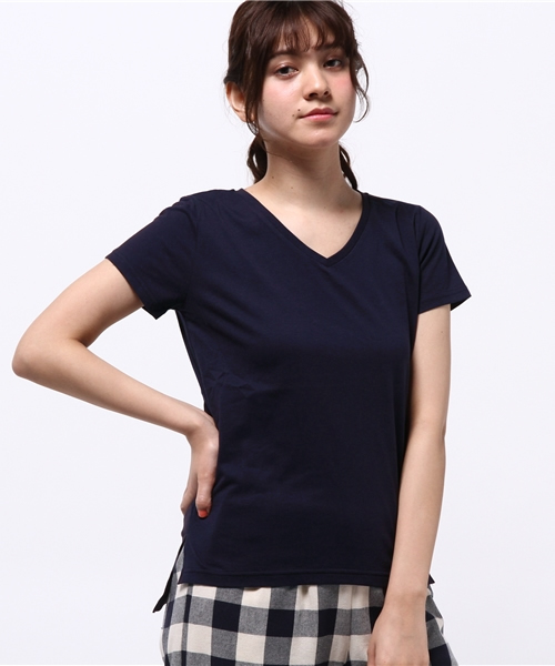 VIS（ビス）の「ＵＳＡコットンＶネックＴシャツ（Tシャツ/カットソー・レディース・ネイビー/グレー/ホワイト/ブラウン系その他/グリーン系その他・LARGE/MEDIUM）」の11枚目の写真