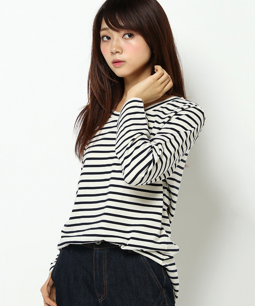LBC(エルビーシー)の「om コットン30度詰天竺ポケT(Tシャツ/カットソー・レディース・スカイブルー/ダークグレー/オフホワイト・MEDIUM/LARGE)」の3枚目の写真