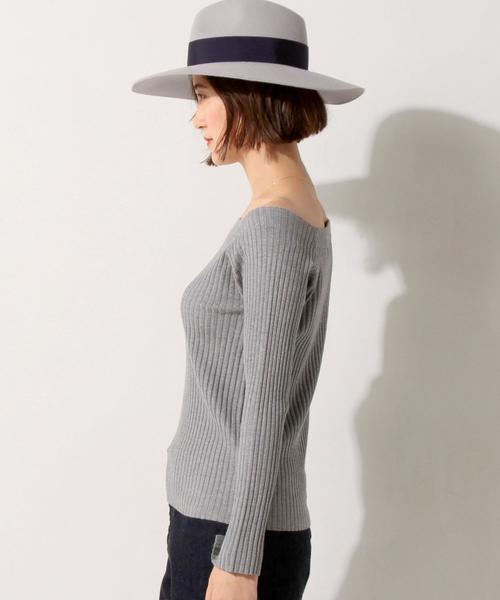 UNITED ARROWS（ユナイテッドアローズ）の「＜Marilyn Moon（マリリンムーン）＞ リブ オフショルダー ニット（ニット/セーター・レディース・ブラック/ライトグレー/ナチュラル/オレンジ系その他・フリー）」の13枚目の写真