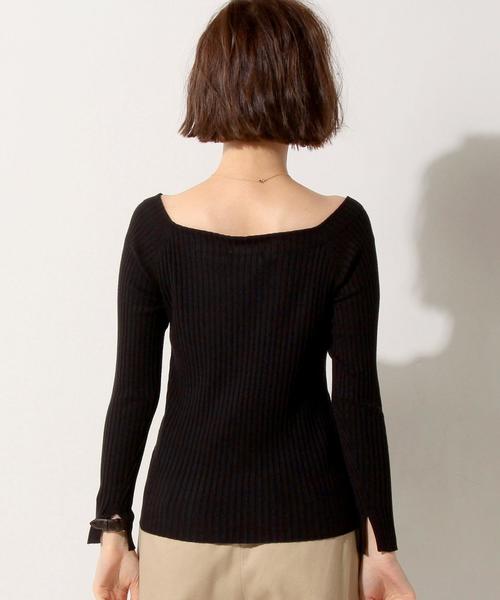 UNITED ARROWS（ユナイテッドアローズ）の「＜Marilyn Moon（マリリンムーン）＞ リブ オフショルダー ニット（ニット/セーター・レディース・ブラック/ライトグレー/ナチュラル/オレンジ系その他・フリー）」の18枚目の写真