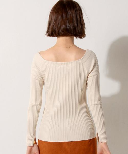 UNITED ARROWS（ユナイテッドアローズ）の「＜Marilyn Moon（マリリンムーン）＞ リブ オフショルダー ニット（ニット/セーター・レディース・ブラック/ライトグレー/ナチュラル/オレンジ系その他・フリー）」の8枚目の写真
