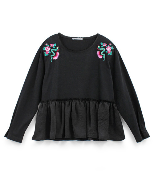 RNA（アールエヌエー）の「M0615 裾切り替えギャザープルオーバー（Tシャツ/カットソー・レディース・ホワイト/ブラック/ベビーピンク・MEDIUM）」の3枚目の写真