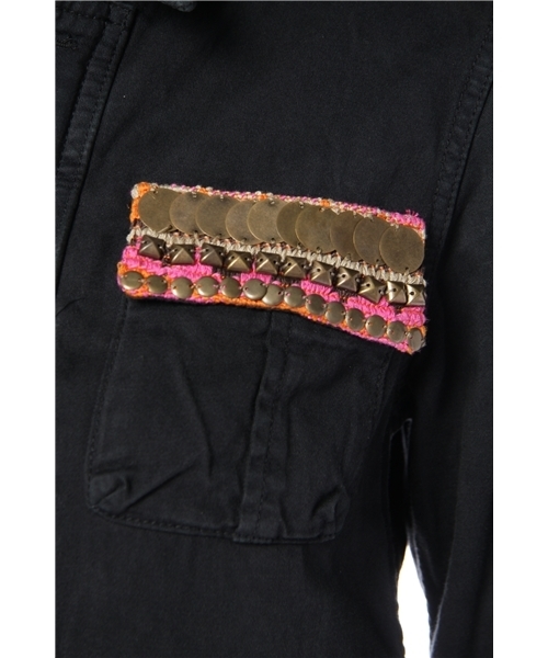 Another Edition（アナザーエディション）の「AE COIN JQD TAPE M65（ミリタリージャケット・レディース・ブラック/オリーブ/ケリー・SMALL/MEDIUM）」の10枚目の写真