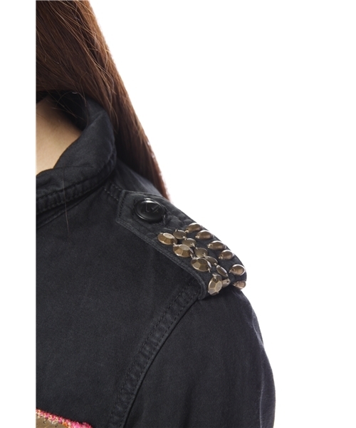 Another Edition（アナザーエディション）の「AE COIN JQD TAPE M65（ミリタリージャケット・レディース・ブラック/オリーブ/ケリー・SMALL/MEDIUM）」の12枚目の写真