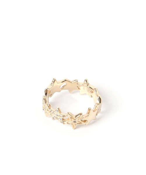 ROYAL ORDER(ロイヤルオーダー)の「STARBURST SINGLE BAND RING w/ 1 STAR PAVÉ DIAMOND & 2 STARS 1 DIAMOND(リング・メンズ・ゴールド・12号 US-6)」の3枚目の写真